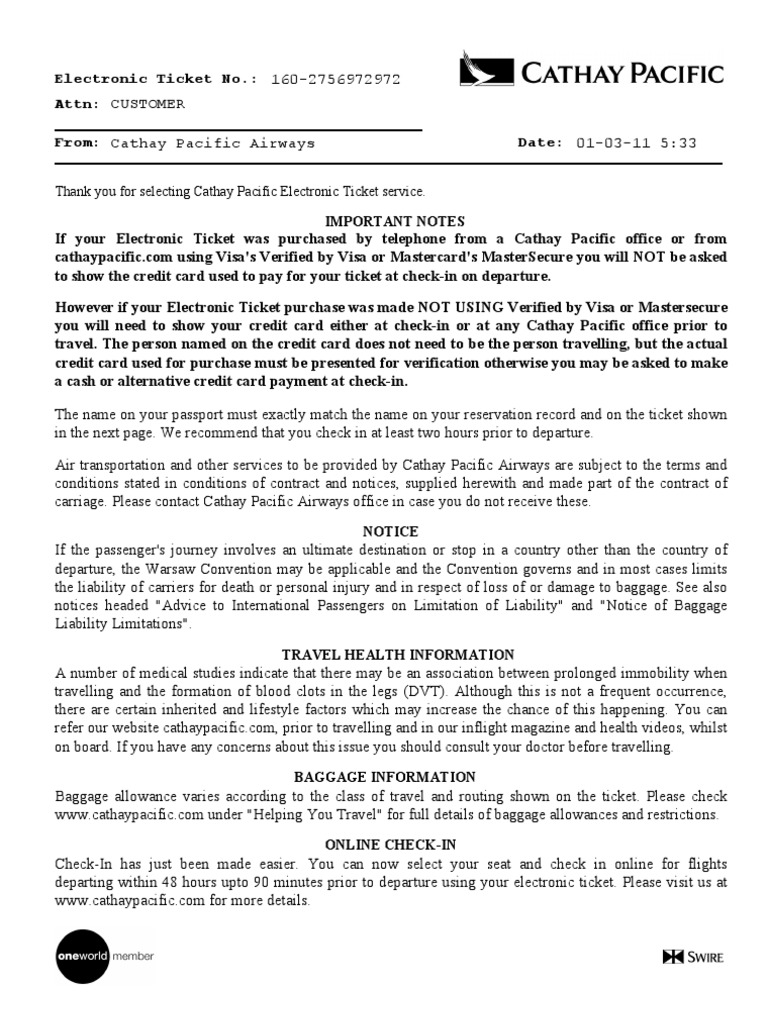 et_receipt Airlines Baggage