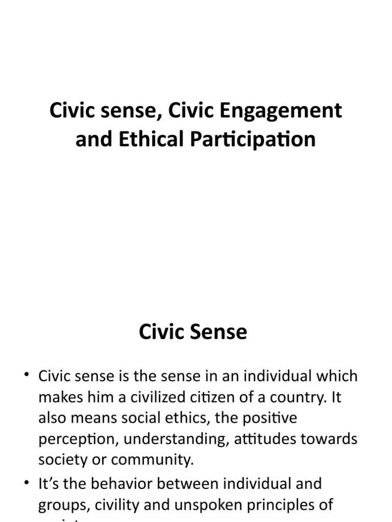 Understanding Civic Sense and Engagement | PDF