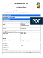 ST ANDREW’S SCHOOL APPLICATION FORM