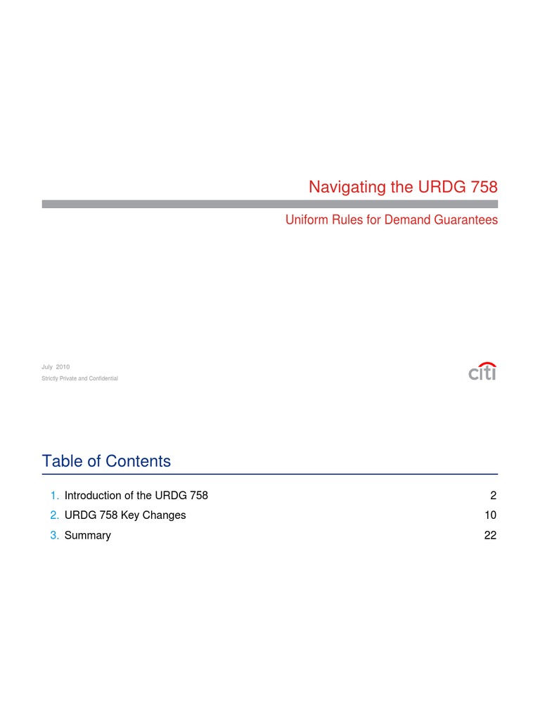 Urdg 758 | PDF | Citigroup | Guarantee