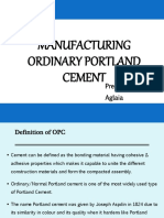 Manufacturing Ordinary Portland Cement: Presented by Aglaia