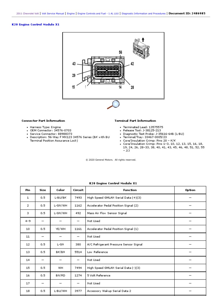 K20 Engine Control Module X1 PDF Electrical Connector Throttle