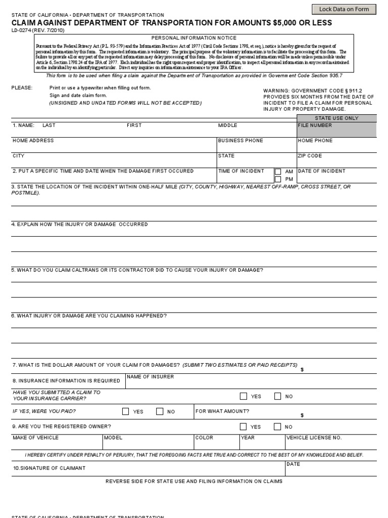 LD 0274 Damages Insurance