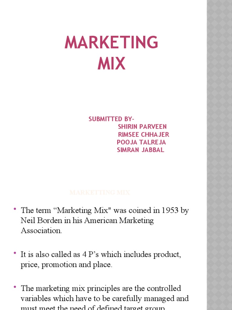 Understanding the Marketing Mix Essentials | PDF | Marketing | Economics