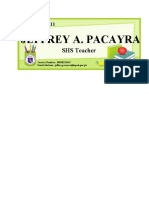 Jeffrey A. Pacayra: SHS Teacher
