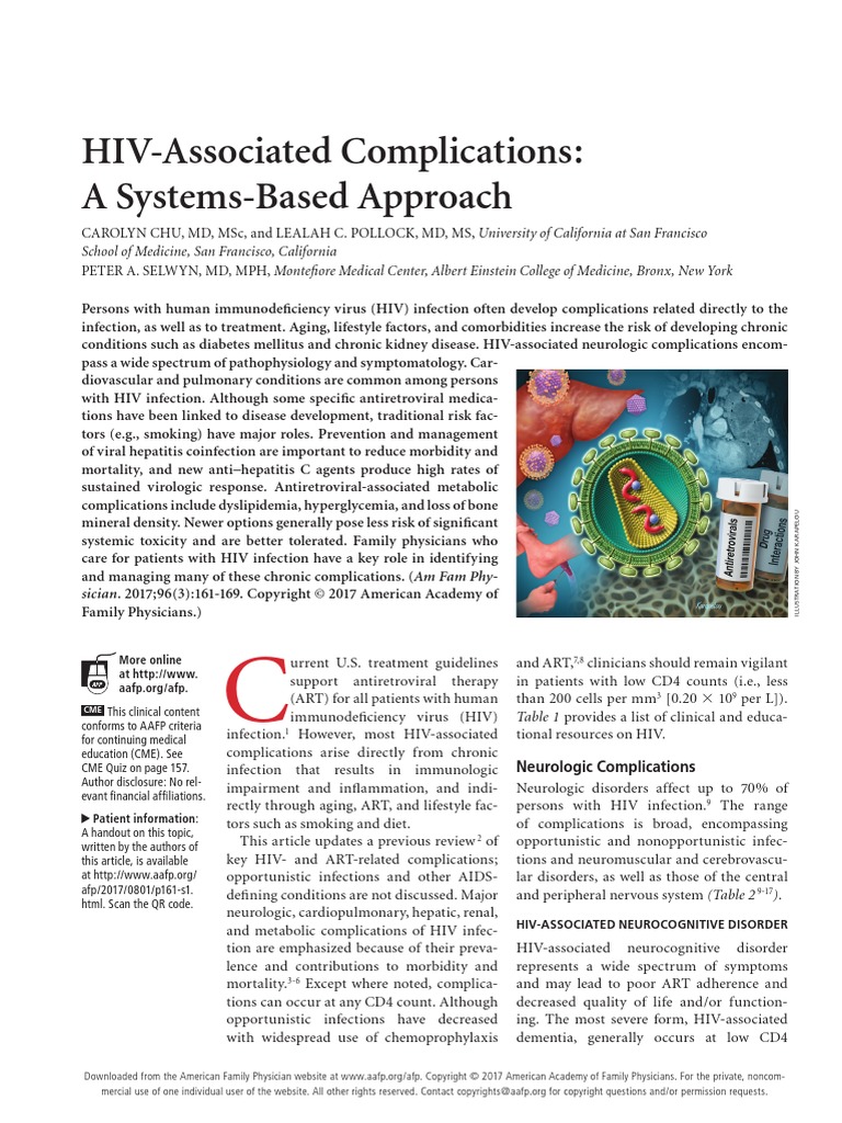 HIV-Associated Complications: A Systems-Based Approach: School of ...