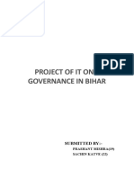 Project of It On E Governance in Bihar: Submitted By