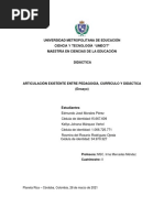 Ensayo, Articulación Entre Pedagogía, Currículo y Didáctica