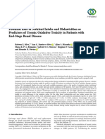 Research Article Potential Role of Nutrient Intake and Malnutrition As Predictors of Uremic Oxidative Toxicity in Patients With End-Stage Renal Disease