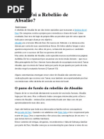 Como Foi a Rebelião de Absalã