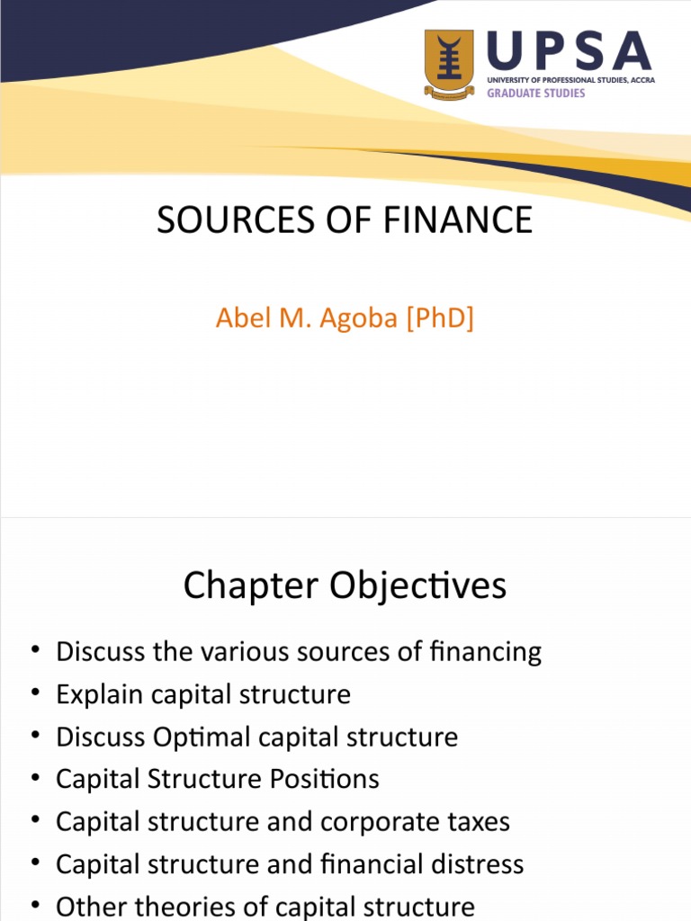 Sources of Finance and Capital Structure | PDF | Capital Structure ...