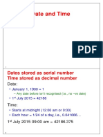 Date and Time: Dates Stored As Serial Number Time Stored As Decimal Number