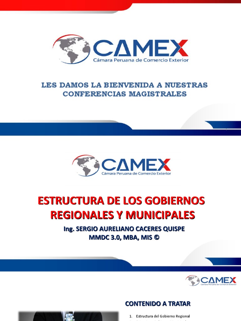 Tema Estructura de Los Gobiernos Regionales y Municipales | PDF ...