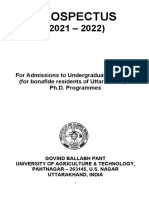Prospectus: For Admissions To Undergraduate, Masters' (For Bonafide Residents of Uttarakhand) & Ph.D. Programmes