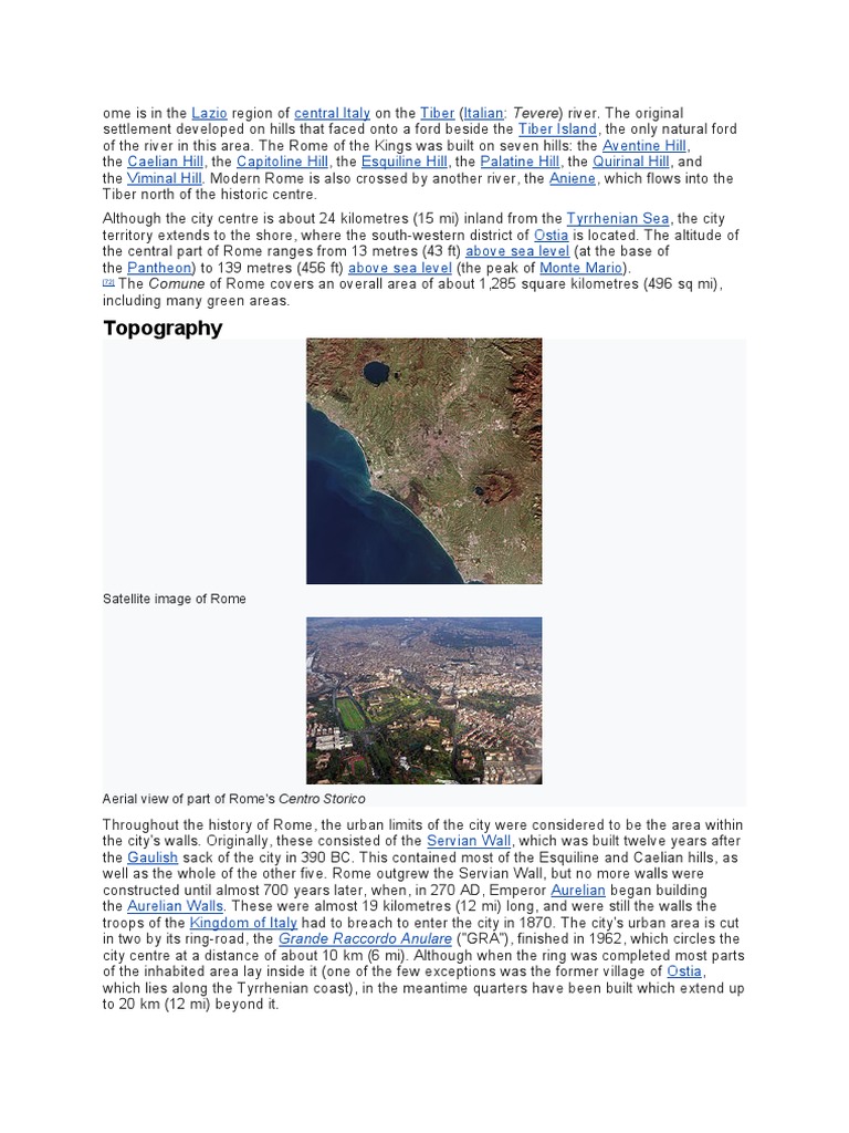 A Comprehensive Look at the Geography, History, Demographics and Climate of Rome, Italy PDF