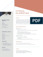 Blue and Brick Red Geometric Modern Resume - 2