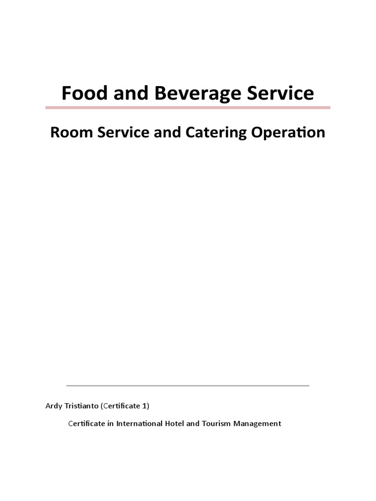 Room Service and Catering Operations | PDF | Hotel | Hospitality Industry