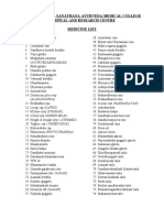 Sri Paripoorna Sanathana Ayurveda Medical College Hospital and Research Centre Medicine List