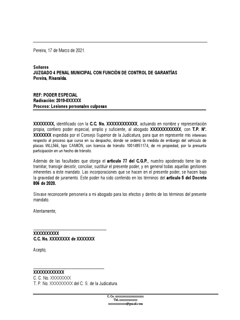 Poder Especial para Proceso Penal | PDF