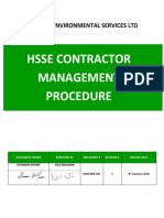 Contractor HSSE Management Procedure
