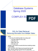 IS273: Database Systems Spring 2020 Complex SQL