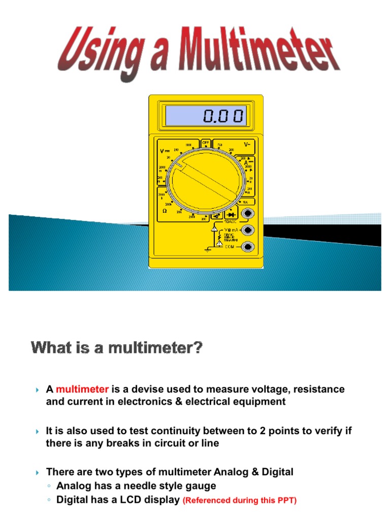 How To Use A Digital Multimeter PDF Electric Current Voltage