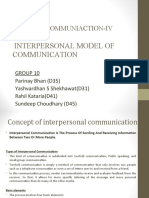 Interpersonal Model of Communication: Business Communiaction-Iv