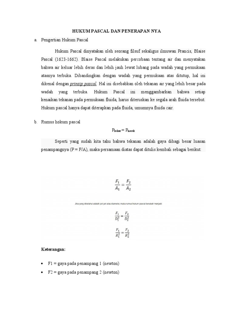 Hukum Pascal Dan Penerapan Nya Pdf