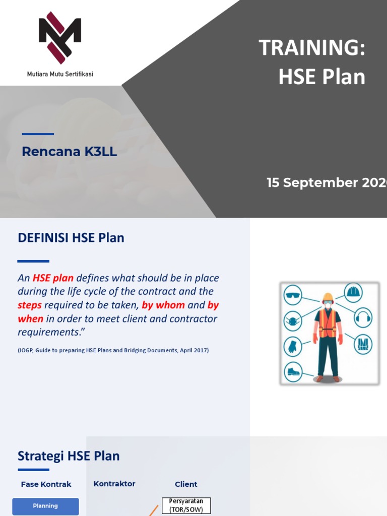 Rencana HSE untuk Proyek K3LL | PDF