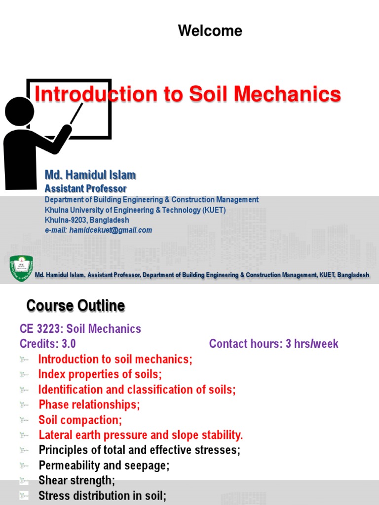 Introduction to Soil Mechanics Course | PDF | Soil Mechanics ...