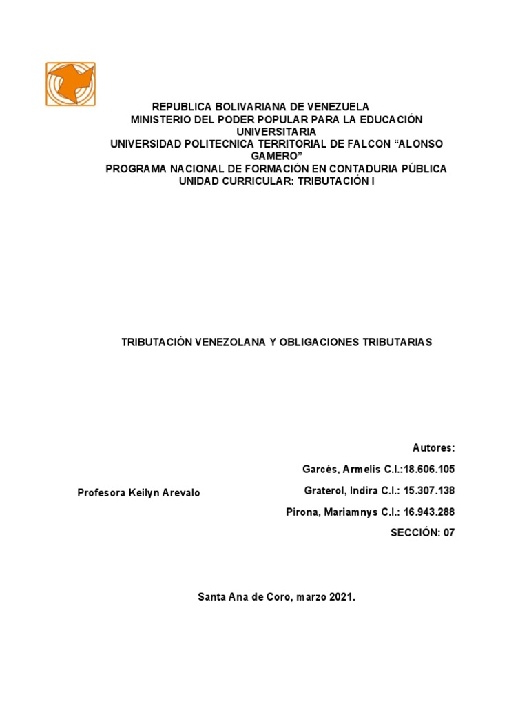 Historia y Tipos de Tributos en Venezuela | PDF | Impuestos | Gobierno