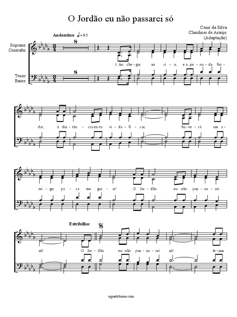 O Jordão Eu Não Passarei Só Partitura | PDF