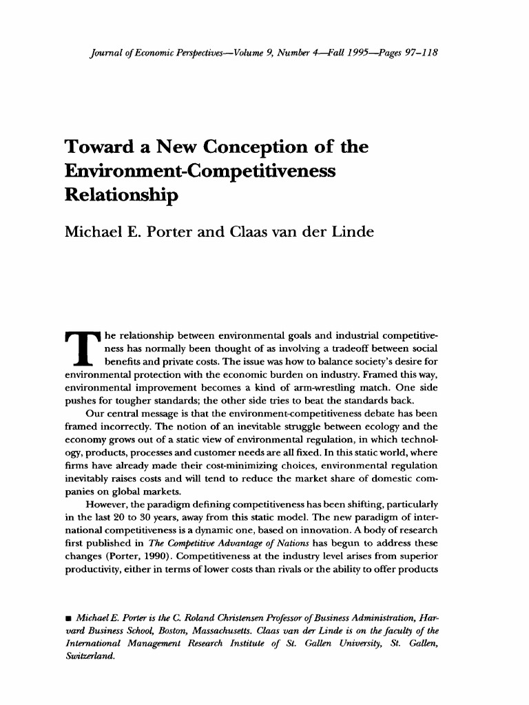 Toward A New Conception of The Enviroment - Competitiveness | PDF 