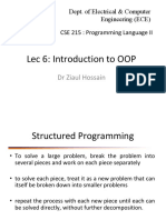 Lec 6: Introduction To OOP: DR Ziaul Hossain