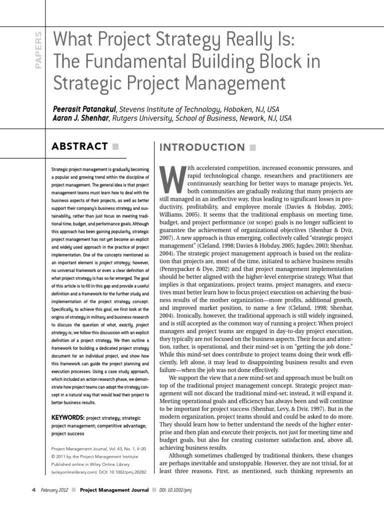 What Project Strategy Really Is | PDF | Project Management ...