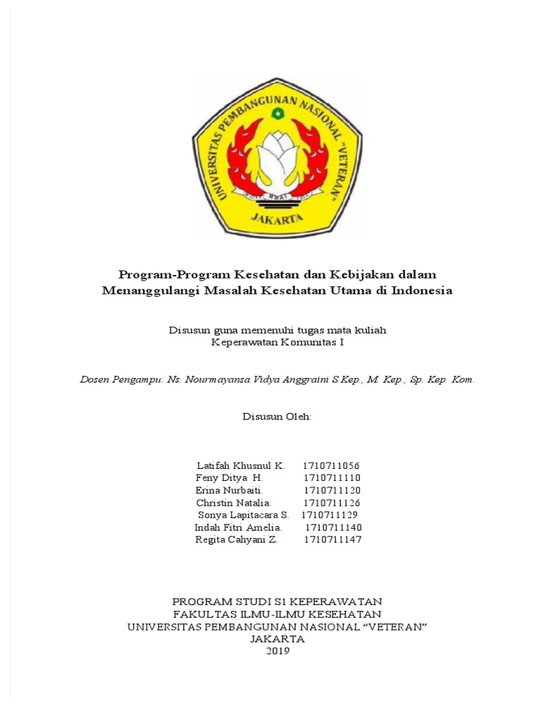 PDF Program Program Kesehatan Dan Kebijakan Dalam Menanggulangi Masalah ...