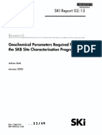 Geochemical Parameters Required From The SKB Site Characterisation Programme