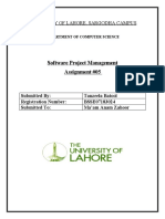 Software Project Management Assignment #05: University of Lahore, Sargodha Campus