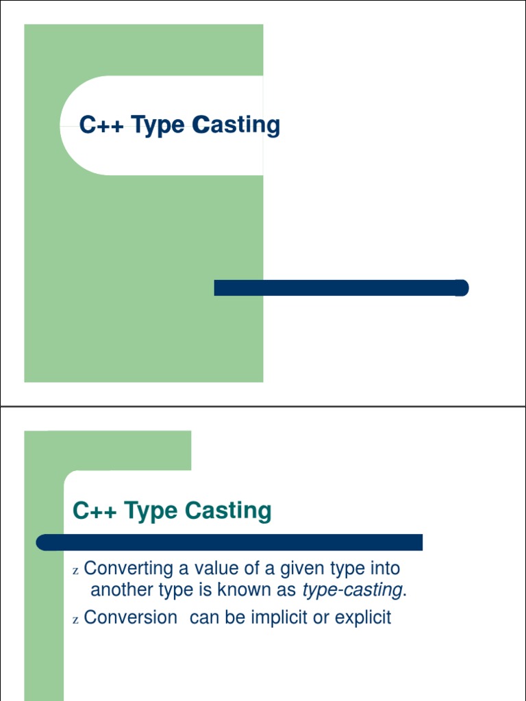 C++ Type Casting C++ Type C Casting | PDF | C++ | Pointer (Computer ...