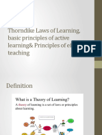 Laws of Learning, Thorndike Theory