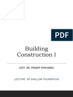 Building Construction I-Lecture 5A (Shallow Foundation)