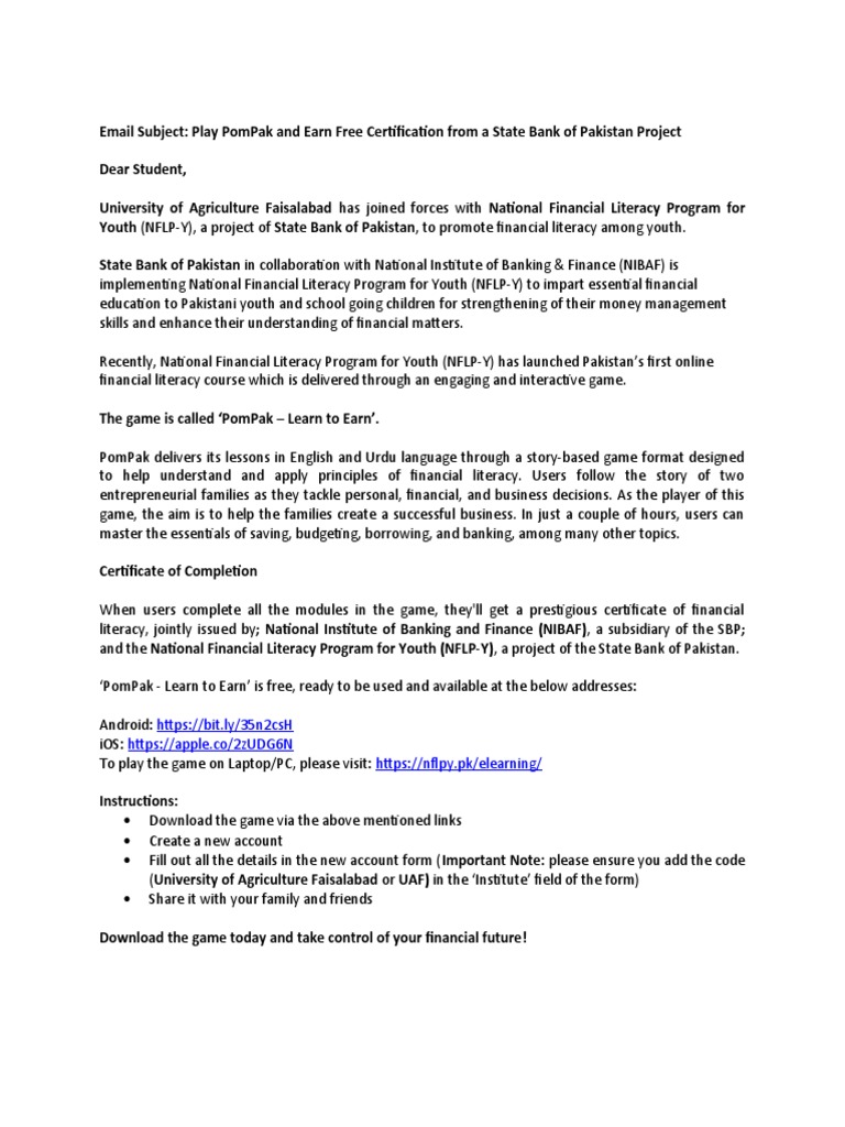 Broadcast Message Email UAF | PDF | Career & Growth | Finance & Money ...