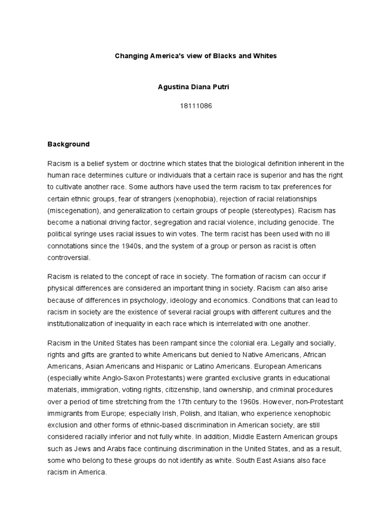 Understanding Black Identity in America | PDF | Racism | Discrimination ...