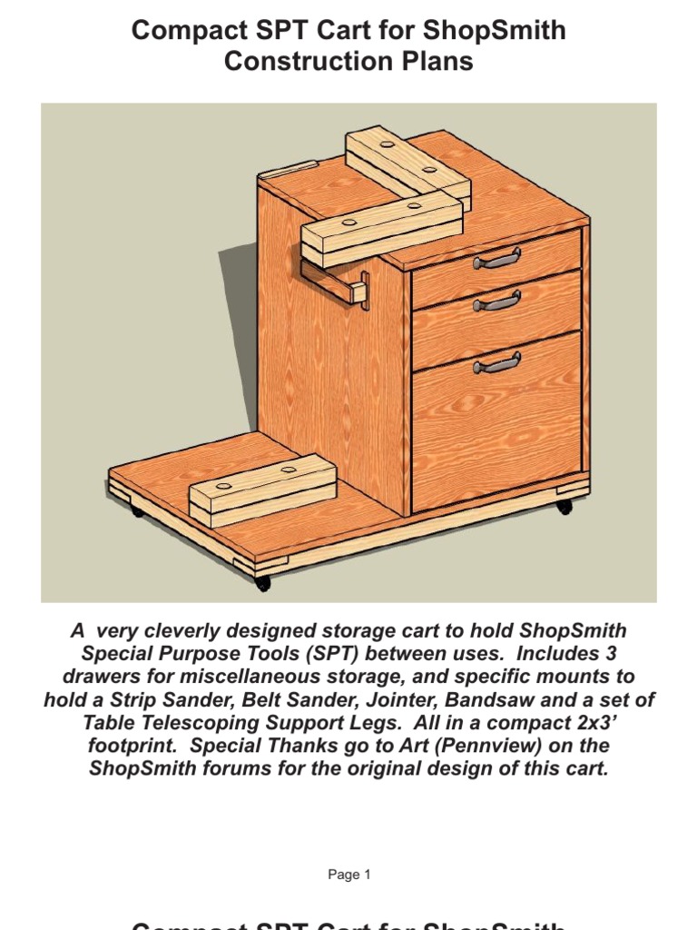 ShopSmith Compact Tool Storage Cart | PDF | Cabinetry | Woodworking