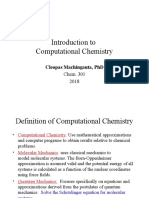 Introduction To Computational Chemistry: Cleopas Machingauta, PHD
