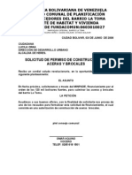 Consejo Comunal Autorizacion para Constuir Aceras y Brocales