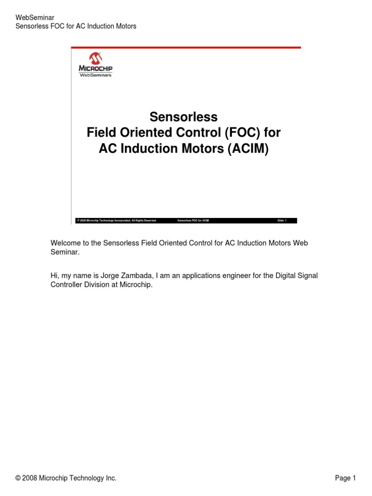 Sensorless Field Oriented Control (FOC) For AC Induction Motors (ACIM ...