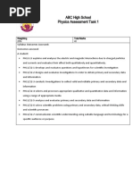 ABC High School Physics Assessment Task 1