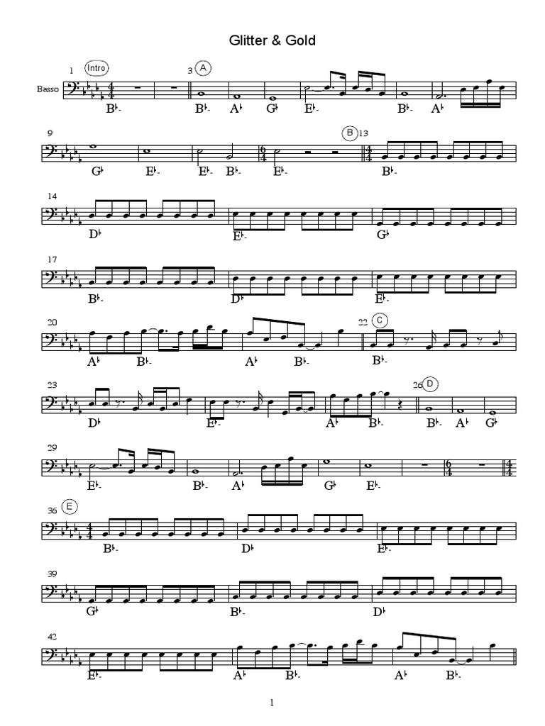Glitter & Gold Bass Score PDF
