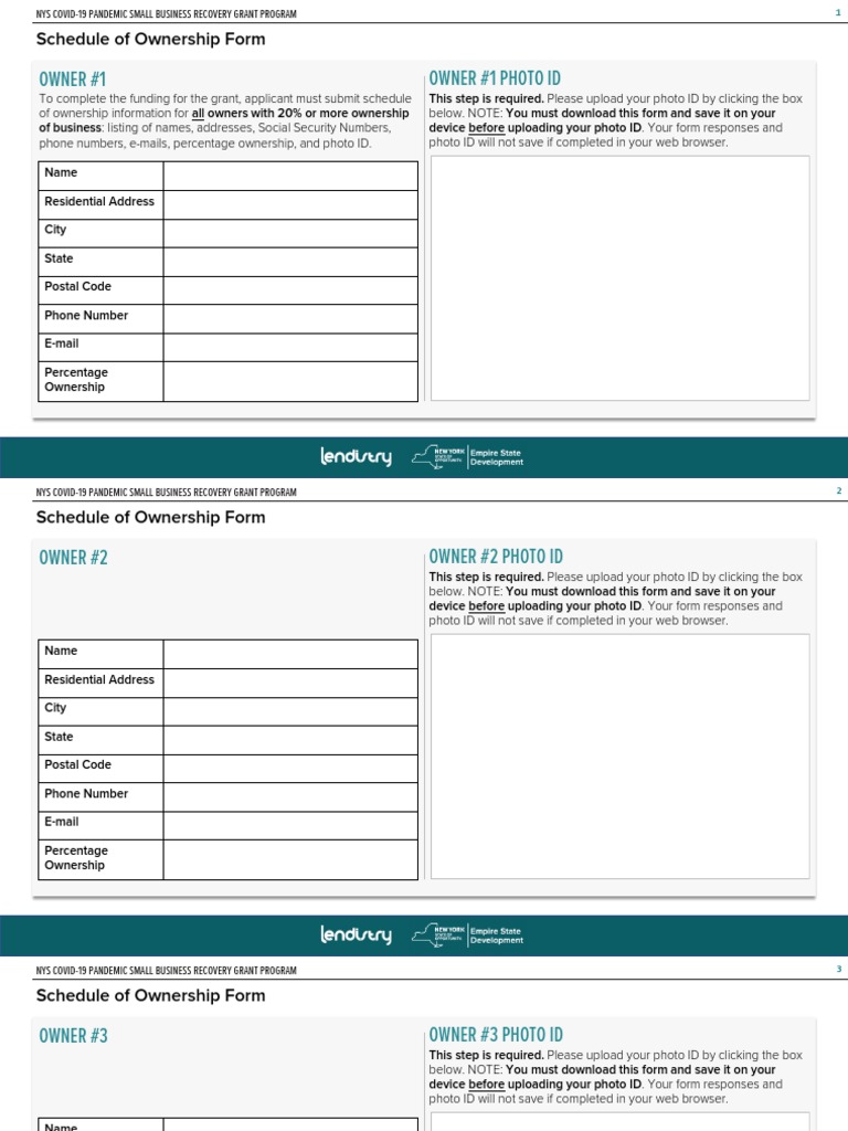 NYS Grant Ownership Schedule Form | PDF | World Wide Web | Internet & Web